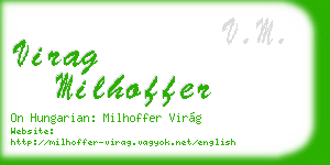 virag milhoffer business card
